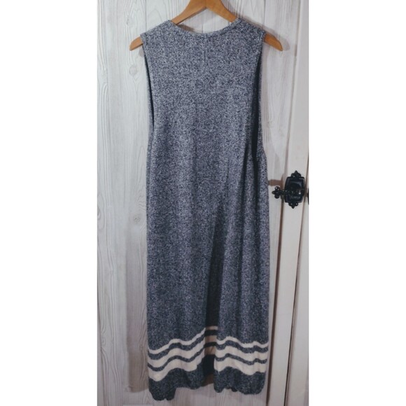 GAP Women's Sleeveless Knit Long Maxi Cardigan Size X-Large Stripe - Picture 2 of 12